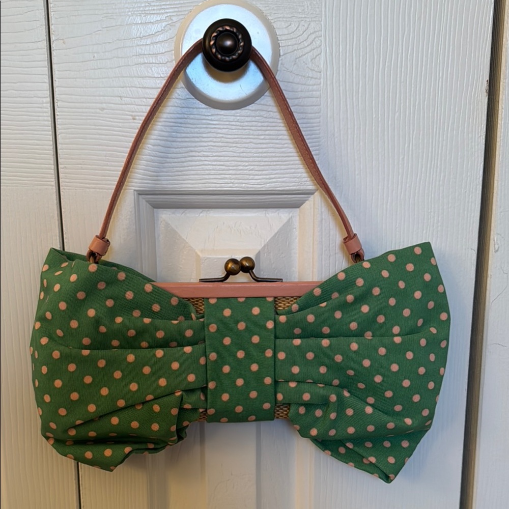 Green Polka Dot Bow Handbag